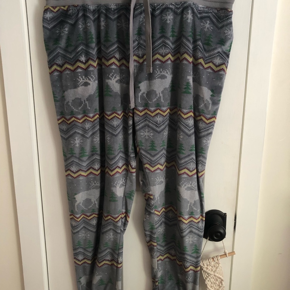 George Gray Moose-Print Joggers with Green and Yellow Accents